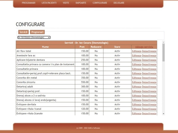 Configurare Servicii Medicale
